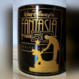 Disney Fantasia 50th Anniversary Black and Gold Collectible Mug